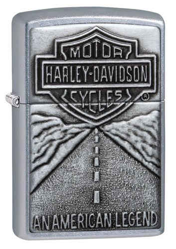 🔥Zippo Harley Davidson Shield and American Legend Emblem Street Chrome Pocket🔥