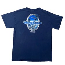 Hang Loose Hawaii 100 Cotton Front Back Graphic Tee Short Sleeve Navy Men s L
