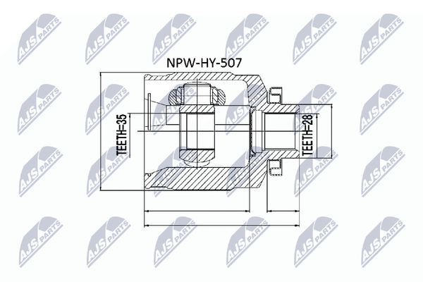 Nty Gelenksatz Antriebswelle NPW-HY-507 FüR Santa Hyundai FÉ 2 Cm Crdi 4X4 Gls 1-image