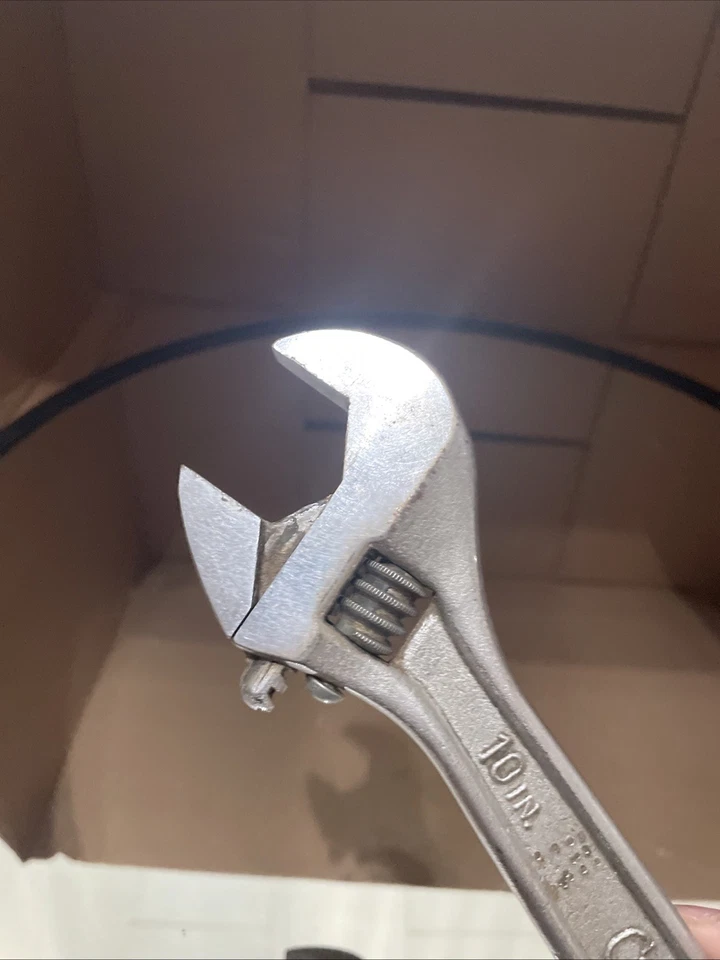 Винтажный 10-дюймовый регулируемый полумесяц гаечный ключ США кованая сталь - Изображение 2 из 4