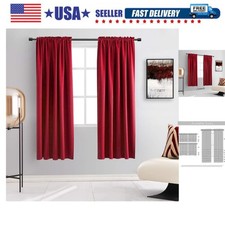 Christmas Festival Red Blackout Curtains - Set of 2 Thermal Insulated Rod Poc...