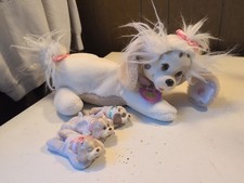 Vintage 1991 Hasbro Puppy Surprise Plush MOM Dog Tan White with 3 Puppies