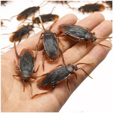 Prank Cockroaches Realistic Cock Roach Rubber Fake Creepy Bugs Gag Toy Joke