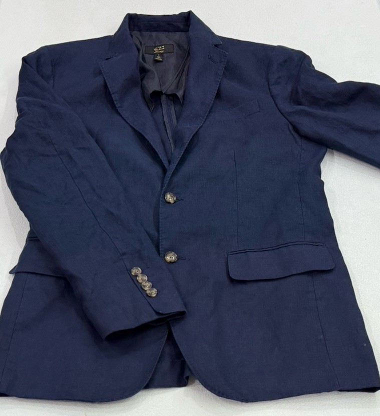 Club Room Men's Linen Blazer Sport Coat, Navy Blue, Size S
