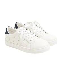 J. Crew Crewcuts Factory Girls Lace Up Sneakers Lace Up White Blue Size 1