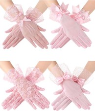 4 Pairs Elegant Vintage Lace Gloves for Women Tea Party Wedding Costume