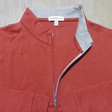 PETER MILLAR Mens XL CROWN COMFORT 1/4 ZIP PULLOVER SPARROW RED SWEATER