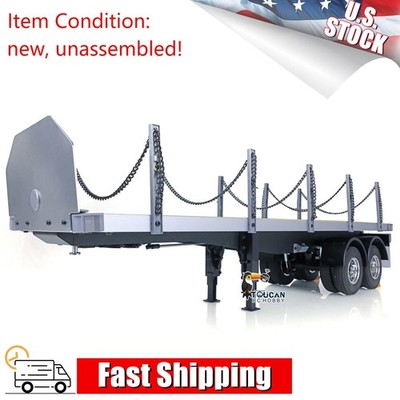 TOUCAN 1/14 2Axle RC Tractor Flatbed Semi Trailer for DIY TAMIYA Tractor Trucks