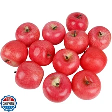 Cllayees Fake Fruit Artificial Apples, Set of 12 Decorative Fruit Lifelike Fa