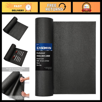 Professional Tool Box Liner 24''x24' Non-Slip Foam Rubber Drawer Mat - Easy Cut,