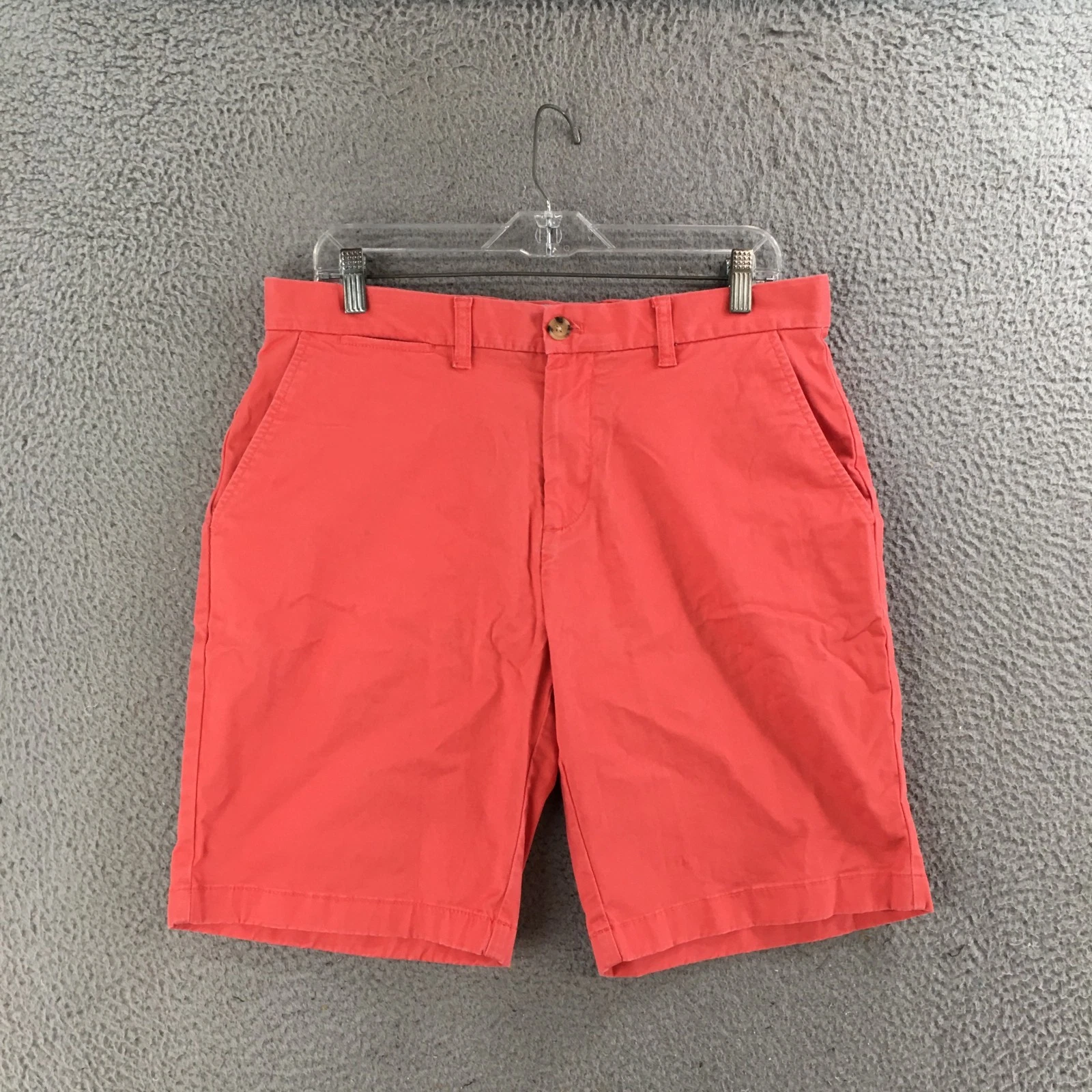 Tommy Hilfiger Shorts Mens 33 Flat Front Chino Zip Fly Casual Coral Orange