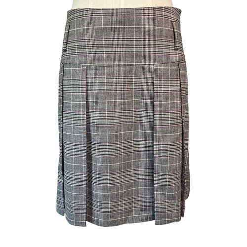 Banana Republic, Banana Republic Plaid Wool Blend Pleated Skirt Gray Pink Check Women’s Size 0