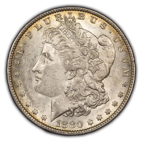 1880-O Morgan Silver Dollar AU/UNC VAM-7 Small O/O - Hitlist 40 VAM