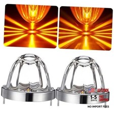 2 Pcs Glass Watermelon Lights LED Strobe and Constant Marker Dual Amber