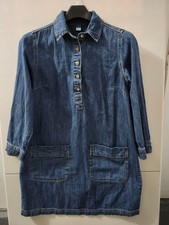 Old Navy Dress Womens M Blue Denim Jean Popover Shirt Tunic Long Sleeve Collar