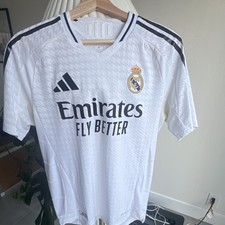 adidas Real Madrid Soccer Jersey Emirates Fly Better White/Black Slim Fit M