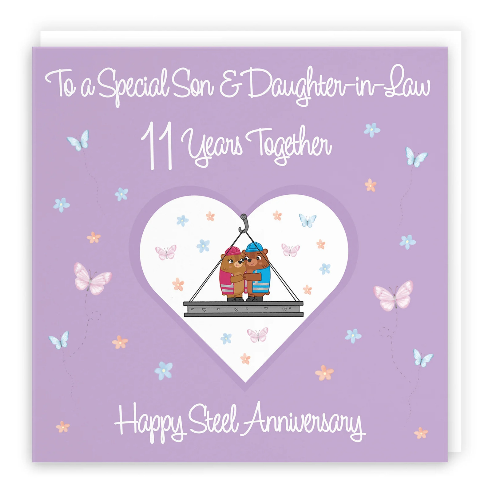 11th Son & Daughter-in-Law Anniversary Card Romantic Meadows