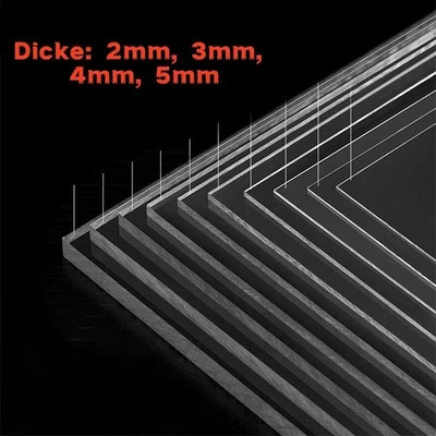 klar Polycarbonat 2mm 3mm 4mm 5mm Zuschnitt Platte Scheibe Glasplatte UV-Schutz - Bild 1 von 4