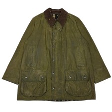 Barbour Classic Beaufort Waxed Plaid Lined Olive Jacket Men's C40