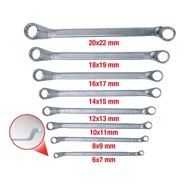 KS Tools Classic Doppel-RingschlüSsel-Satz GekröPft 8-Teilig 6-22Mm-image