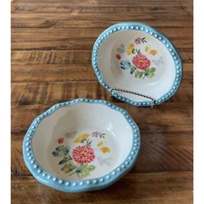 The Pioneer Woman Blooming Bouquet Mini 5" Pie Tart Baking Ramekin Set of 2 NEW