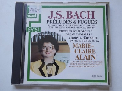 MARIE-CLAIRE ALAIN j.s. bach preludes & fuges EX/VG (CD Album, Classical, Erato)