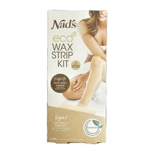Nads Eco Wax Strip Kit Sensitive Skin Vegan Face Body Bikini 24 Strips