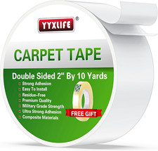 2" Double Sided Removable Rug Tape- Carpet Adhesive for Hardwood Floors-Non Slip
