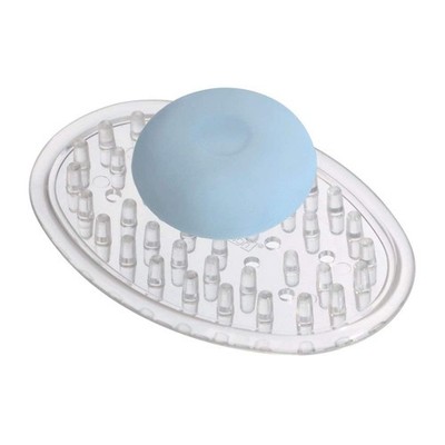 Clear iDesign Plastic Soap Saver, Holder Tray for Bathroom Counter, Shower,