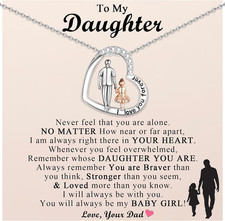 Daughter Gifts from Dad, to My Daughter Necklace Gifts from Dad Father