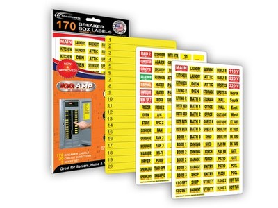 Steellabels 170 Circuit Breaker Decals - 100 Amp Set - Vinyl Labels For Breaker