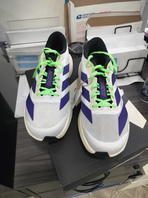Adidas Adizero EVO SL White Purple Lime Burst JS4495 Men Size 11.5  New