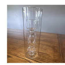 Clear Glass Hurricane Cylinder Pillar Candle Holder Modern Decorative