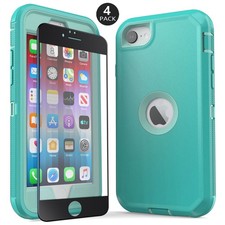 For iPhone SE 2nd 2020 /3rd 2022 Case 3in1 Layers Cover Screen Protector