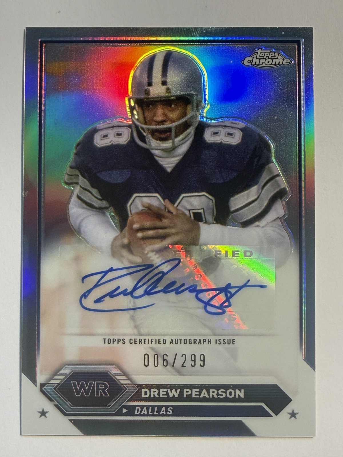 2023 Composite Topps Chrome Refractor /299 Drew Pearson #TCA-DPE Auto HOF