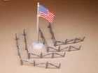Vintage Marx D-Day Playset – U.S. Flag & 8 Straight Barbed Wire Pcs