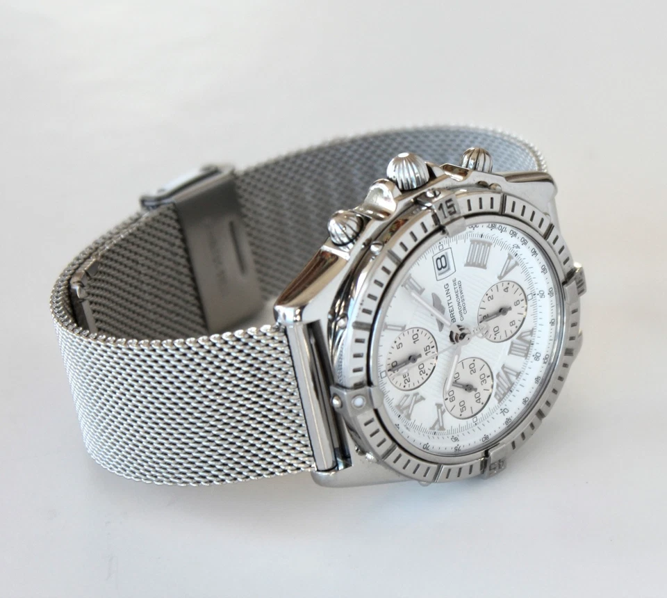 BREITLING Watch, A13355 CROSSWIND, 43mm automatic chronograph, WHITE dial, WOW! - Image 4 of 4