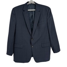 Ralph Ralph Lauren Men's Blue Check 100 Wool Sport Blazer Size 50L Two Button