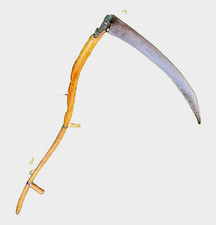 Vintage Seymour #2 28&rdquo; Bush Blade Scythe w/62&rdquo; Wood Snath Handle & Natural Tone.