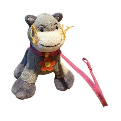 2000 Groovy Girls CAT Manhattan Toy Tiny 3.5 inches Gray with Pink Leash Flower