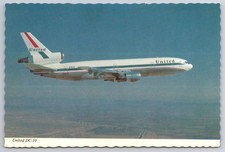 Vintage United Airlines DC-10 Photochrome Postcard Continental Card