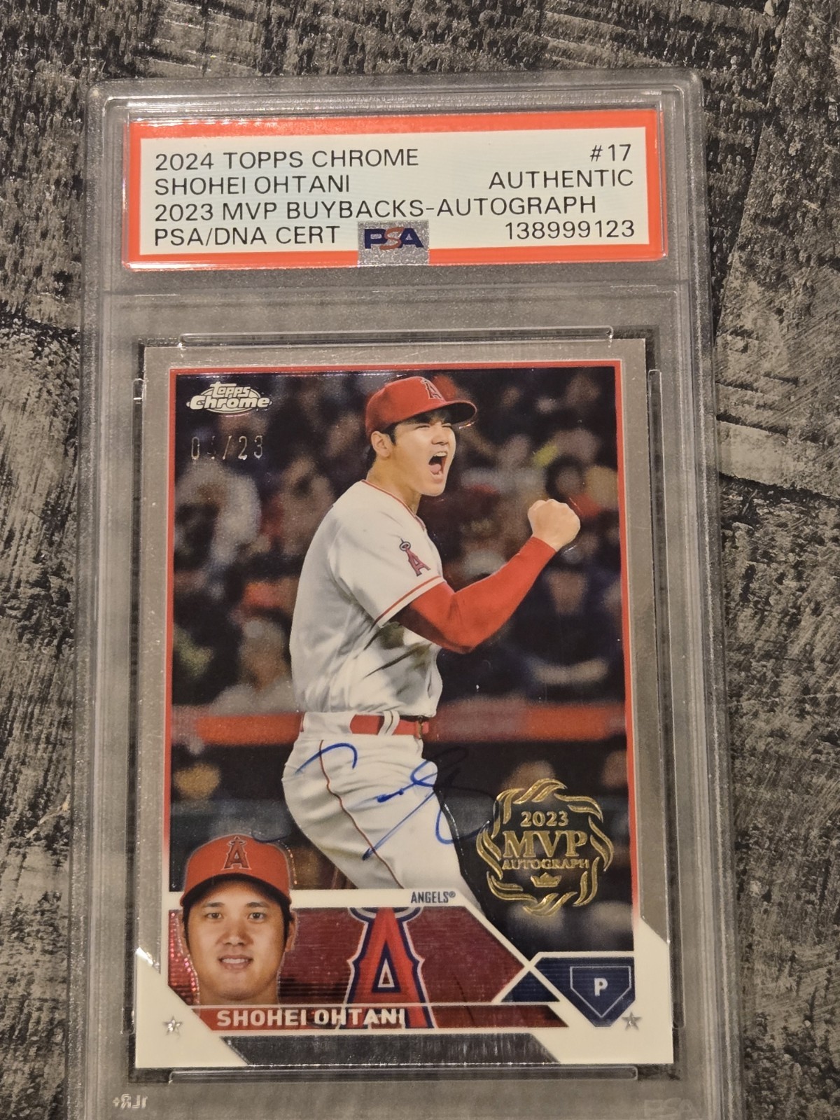 Shohei Ohtani Topps Chrome 2023 MVP Buyback Auto /23 psa authentic