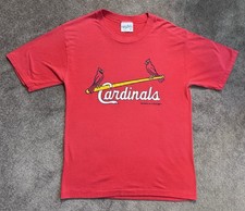 VTG St. Louis Cardinals Velva Sheen T-Shirt Sz L Red 1988 MLB Made In USA