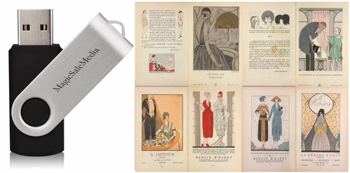 23 Old Volumes of Art Deco Fashion Design Magazines (Gazette Du Bon Ton) on USB