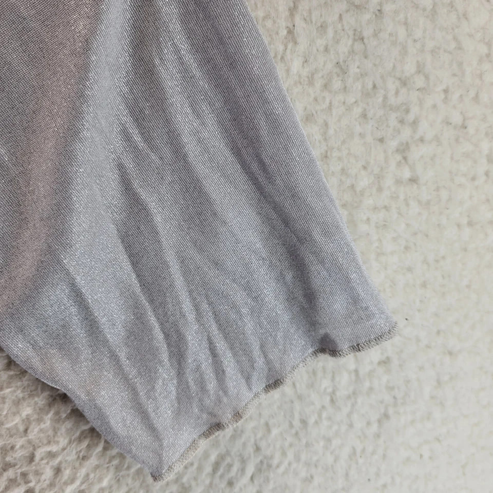 Camisa Suzie In The City Mujer Mediana Plateada Manga Larga Túnica Pullover Cuello en V Foto 4 de 4