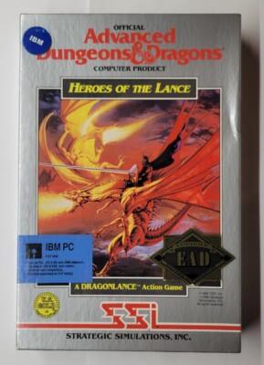 Advanced Dungeons & Dragons Heroes of the Lance (IBM PC 5 1/4'' Floppy, 1988)