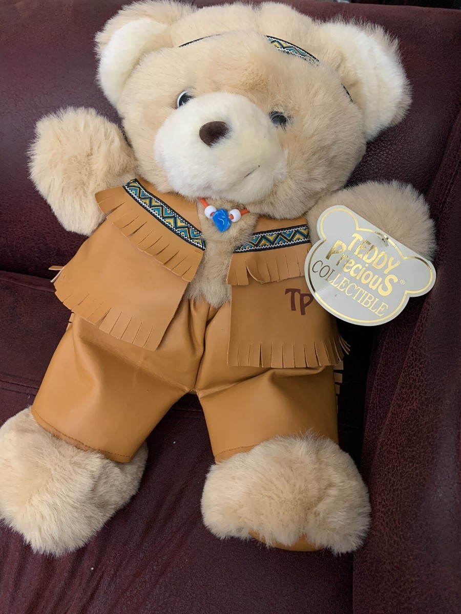 Vintage 1990's TEDDY PRECIOUS Native American Bear Plush Dan Dee