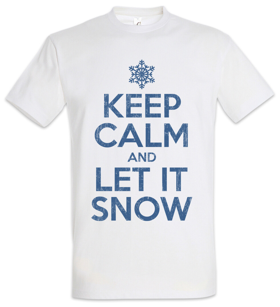 ALTRA Keep Calm And Let It Snow T Shirt White Cristmas Fun Santa
