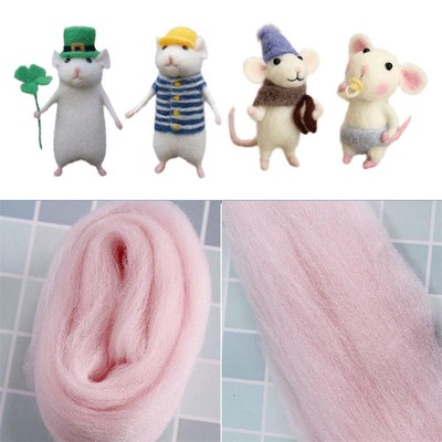 Mouse Needle Felting Kit DIY Wool Felt Crafts Handmade Xmas Gifts O0E6
