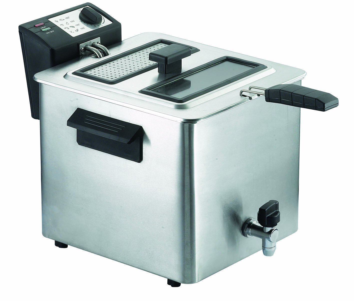 Friggitrice RGV Professional FRY 8N 8L 3000W Inox con Rubinetto